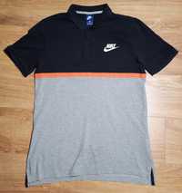 Koszulka Polo Nike M Szaro Czarna