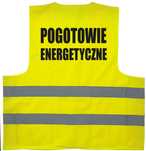 kamizelka odblaskowa, kamizelka z nadrukiem, pogotowie energetyczne