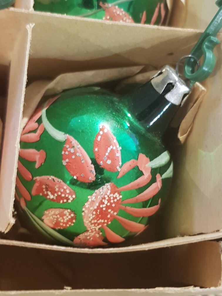 Bombki PRL kolorowe 12 szt. Vintage