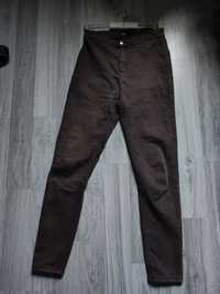 Brązowe spodnie z wysokim stanem Sinsay 38/M skinny high waist
