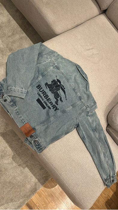 Supreme Burberry Denim Trucker Jacket S