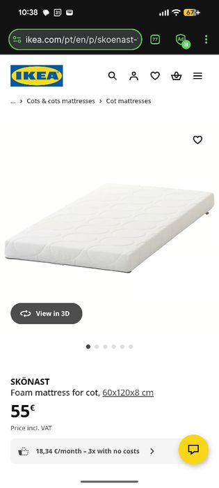 Berço + colchão IKEA