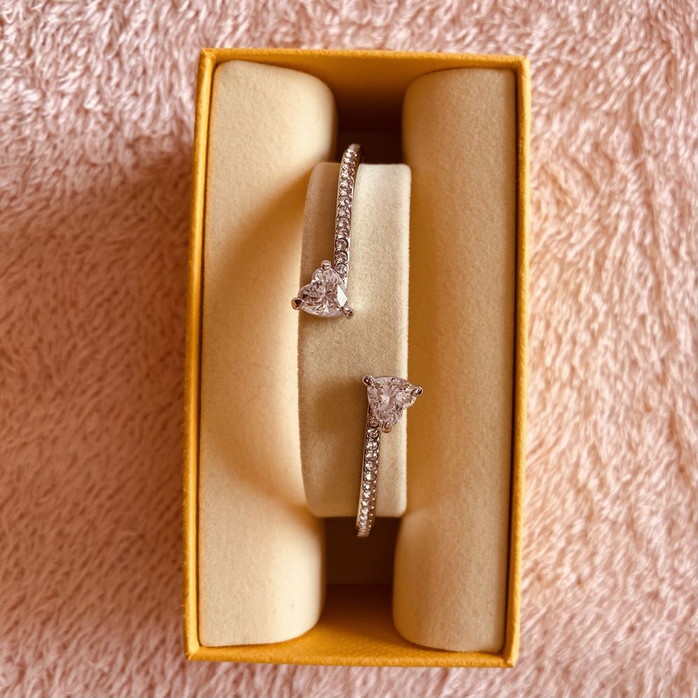 Bracelete Swarovski Mesmera Coração, Nova - Banhada a Ródio