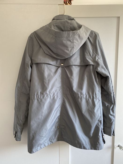 Szara kurtka damska wiatrówka/ przeciwdeszczowa ze ściągaczami