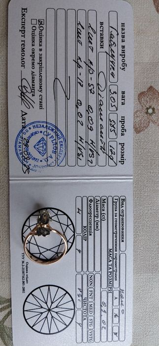 Золотое кольцо с якутскими бриллиантами