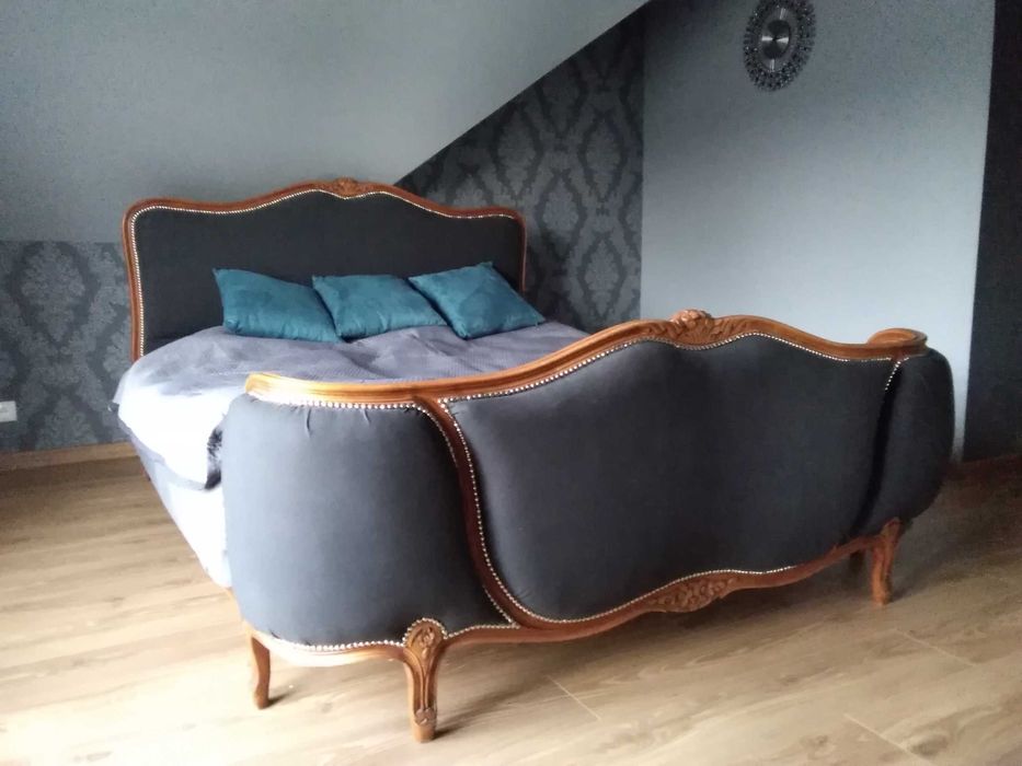 Łóżko ludwik drewniana gięta rama