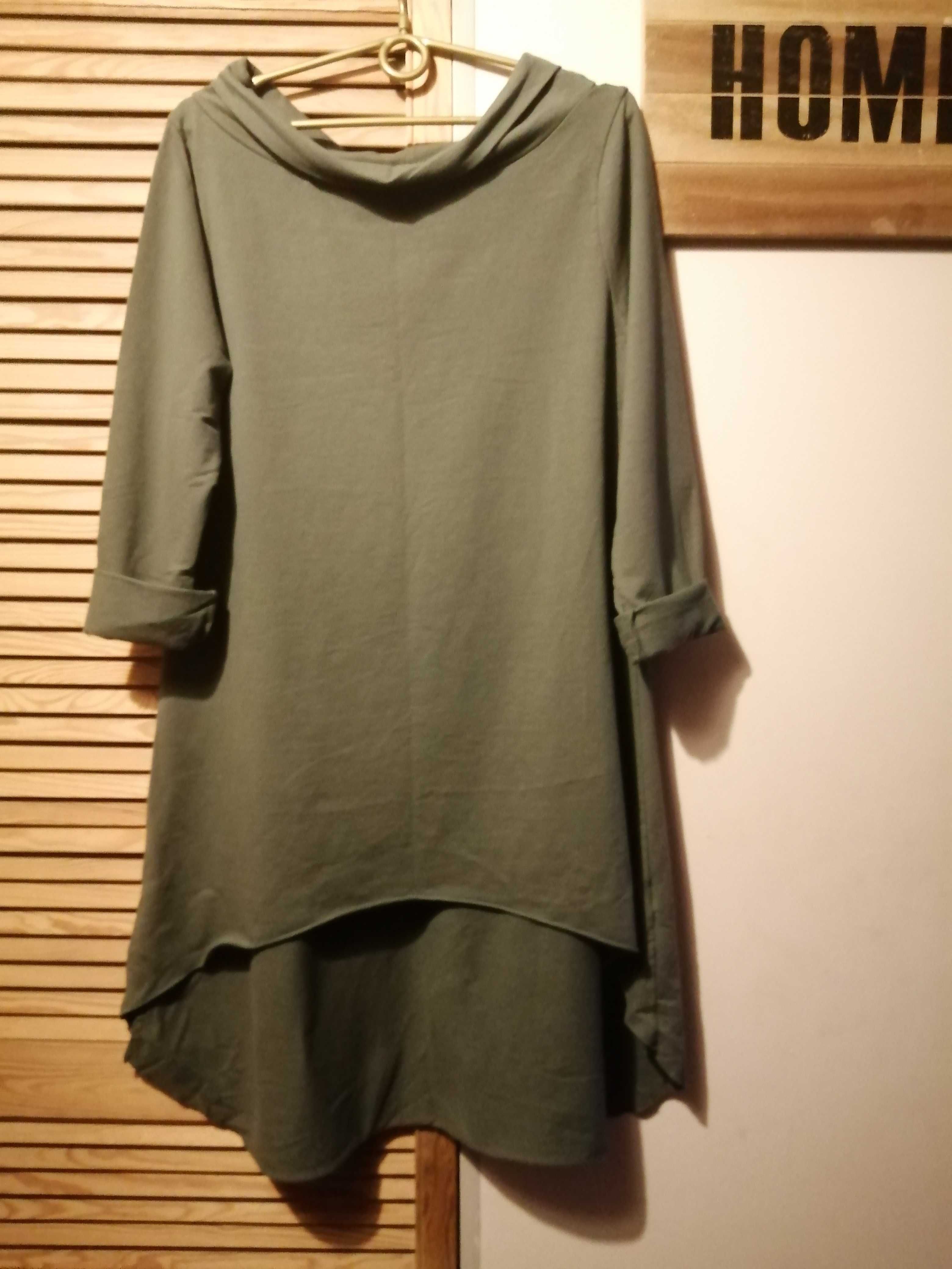 Bluza tunika oliwkowa-khaki nowa