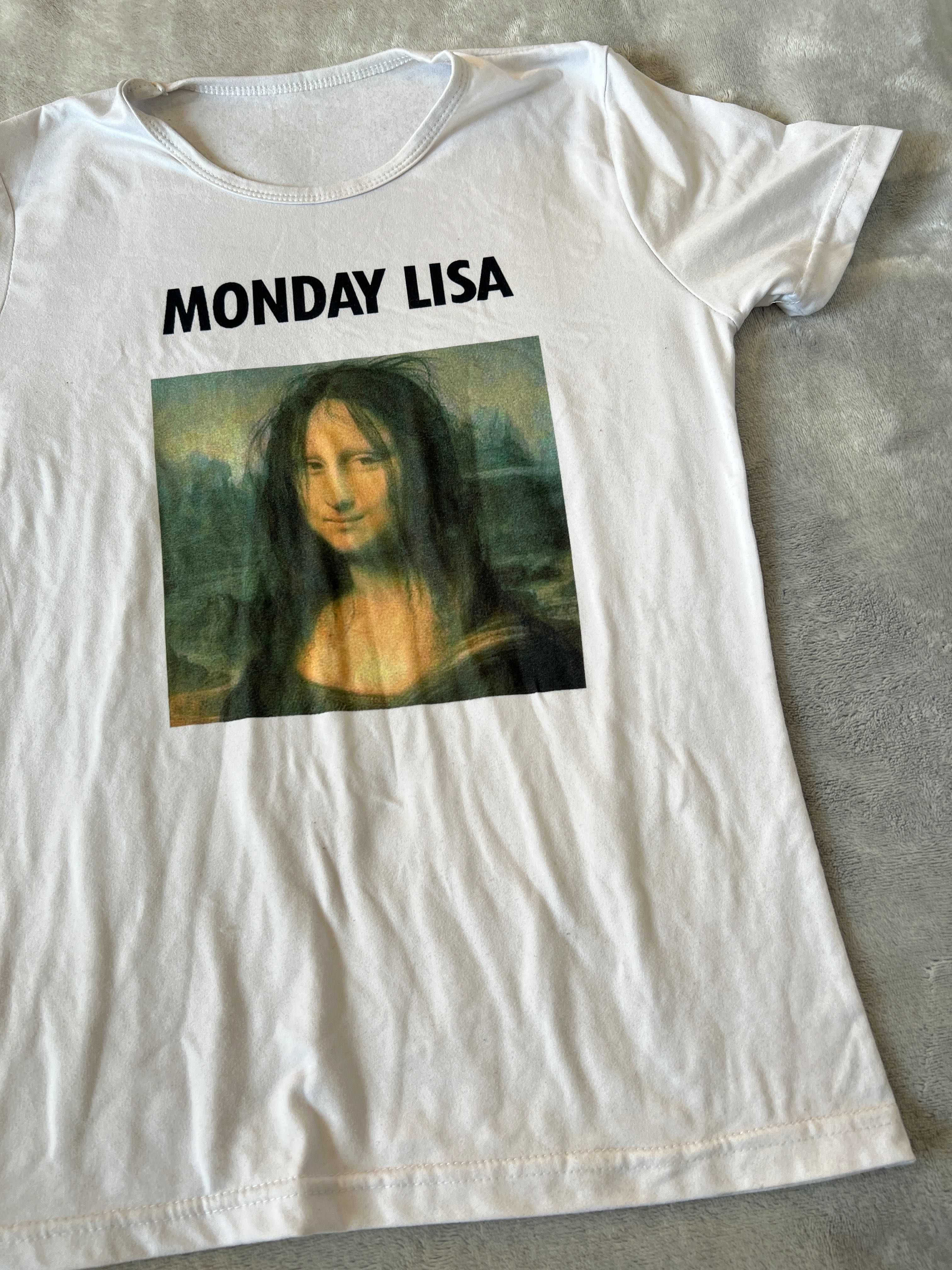 T-shirt / koszulka / bluzka z krótkim rękawem biała | Monday Lisa