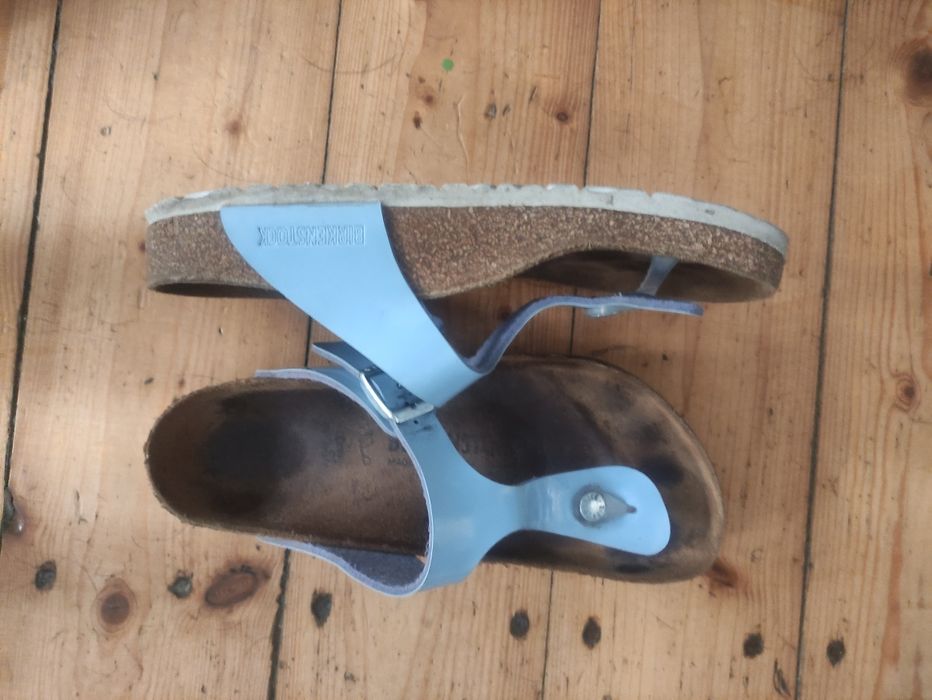 Birkenstock japonki niebieskie