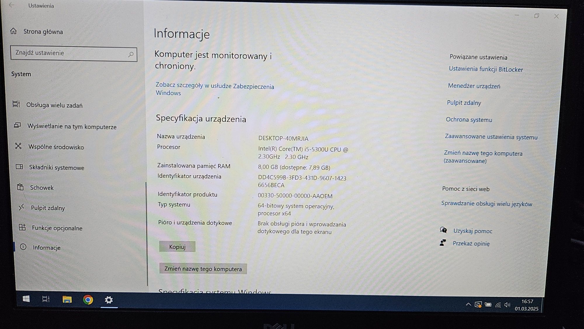 Laptop DELL LATITUDE E5450+Stacja dokująca DELL +monitor DELL