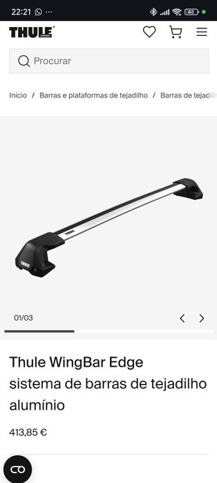 Barras de tejadilho - Thule WingBar edge - Oferta
