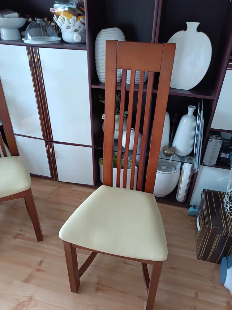 Krzesło drewniane wysokie oparcie - komplet 4szt