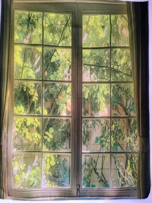 Makata z motywem okna Vintage