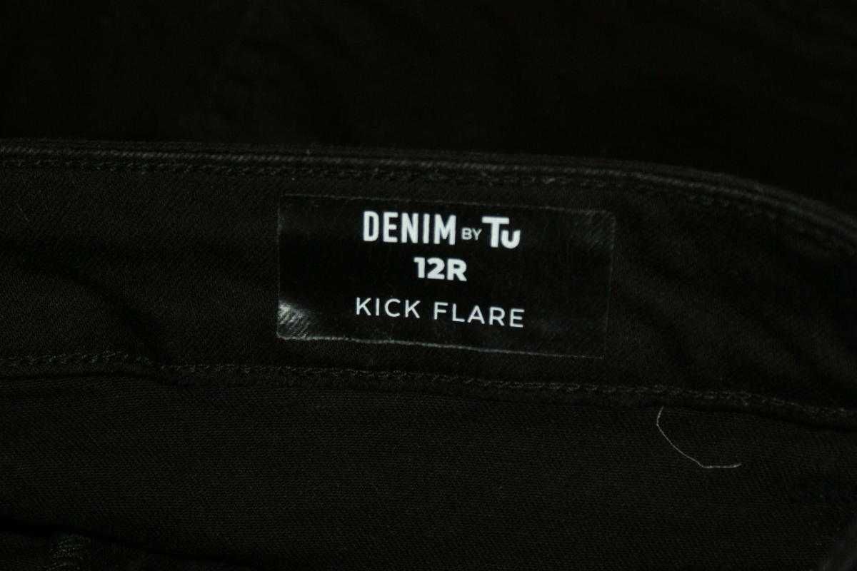 Denim by Tu czarne jeansy damskie flare bootcut modne L 40