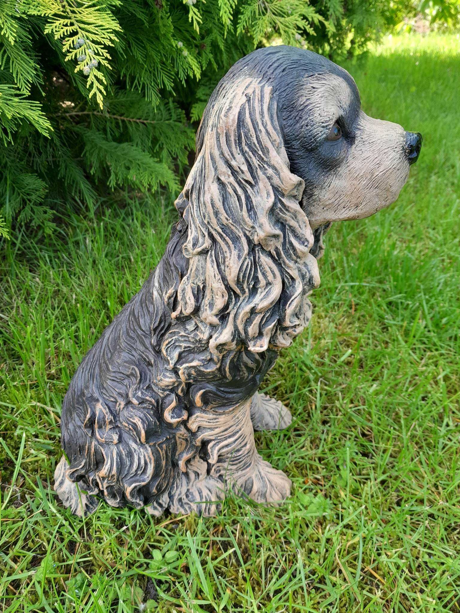 Ozdoba betonowa Pies Cocker Spaniel malowany Hand made Ogród Prezent