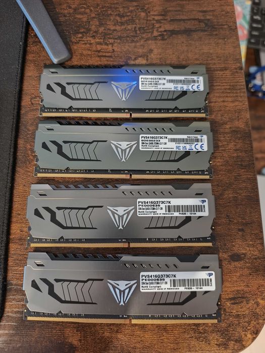 Pamięć RAM Patriot Viper Steel, 32 GB (4x8Gb) DDR4, 3733MHz, CL17