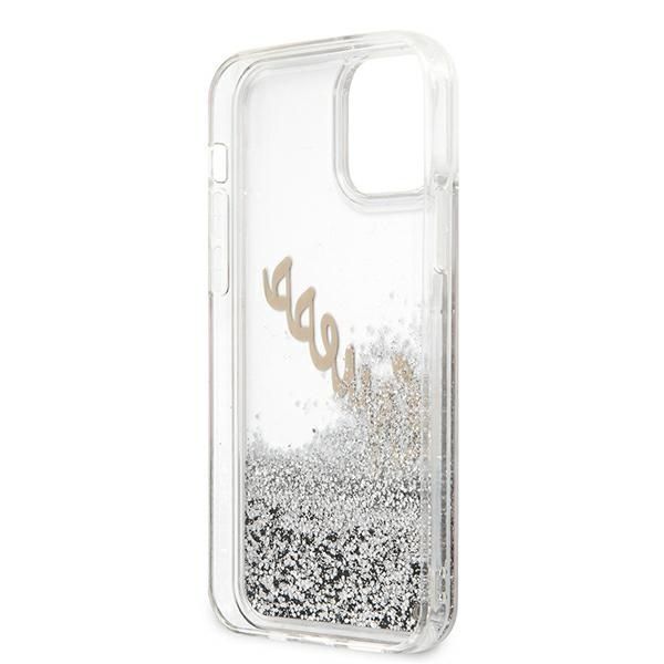 Guess Etui iPhone 12 Pro Max 6,7" Vintage Liquid Glitter Silver