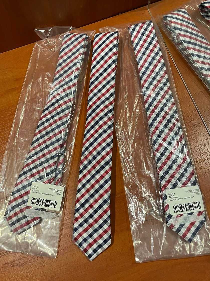 Ben Sherman checked tie чоловіча краватка вузька в клітинку галстук