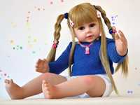 Boneca realista bebé reborn , 60cms, corpo de tecido (Novo Artigo)