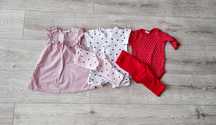 Dwa komplety dziewczynka body + spodnie, sukienka gratis!! rozm.68/74