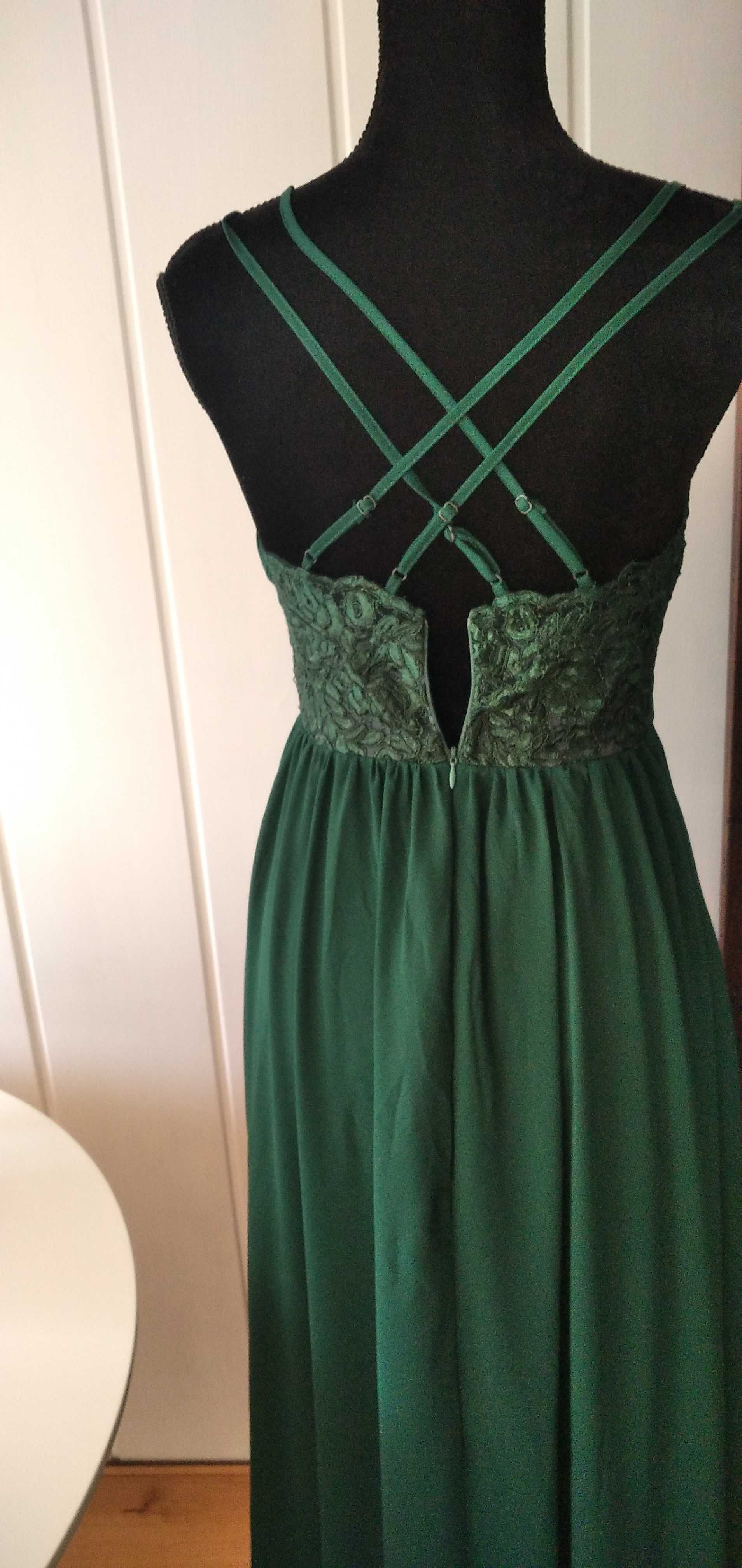 Elegancka sukienka butelkowa zieleń