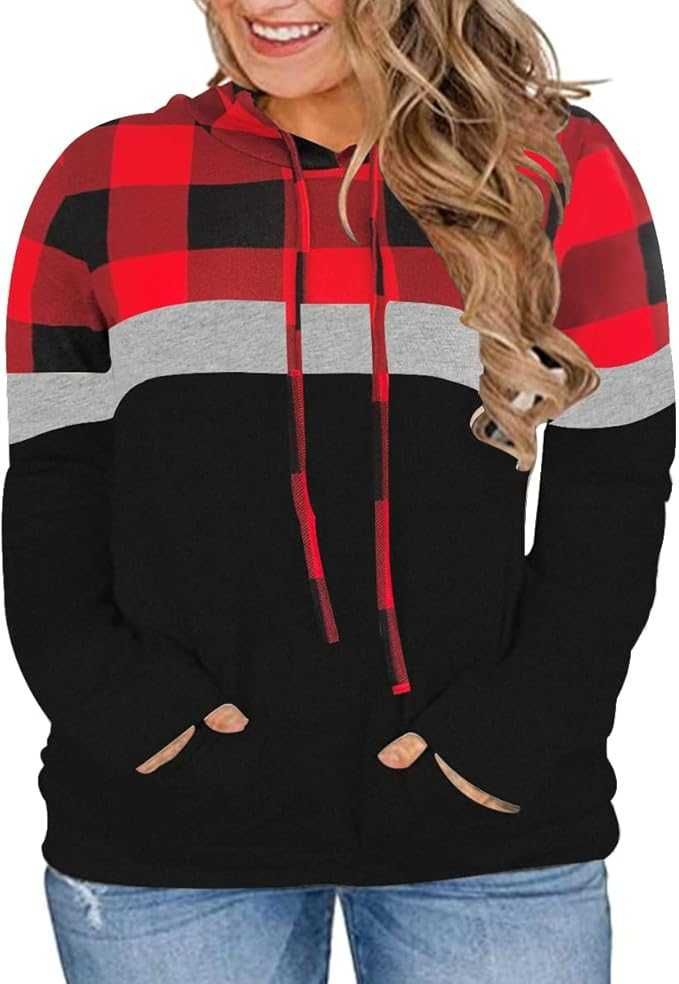 CZIMOO Damskie bluzy z kapturem plus size rozmiar XL