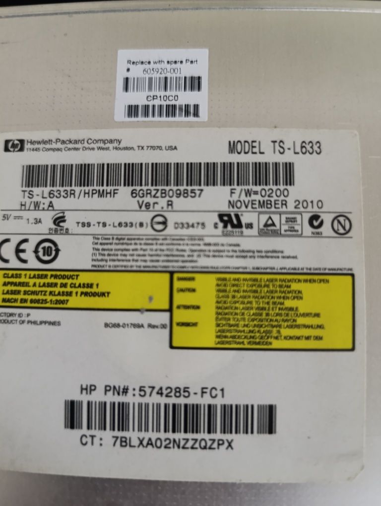 Leitor de DVD HP