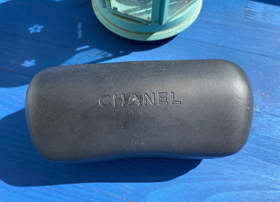 Oculos sol chanel originais pretos com lente azul