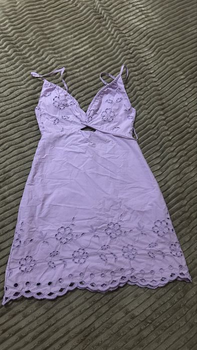 Лілова лляна сукня ZARА/ лиловое платье сарафан зара