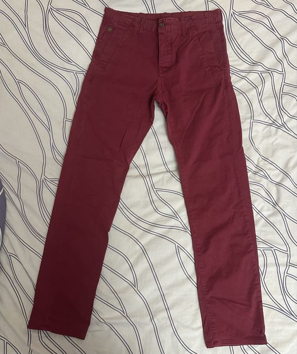 Джинси G Star Raw бордові