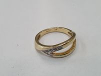 Piękny złoty pierścionek damski/ Brylanty/ 585/ 3.64 gram/ R16/ sklep