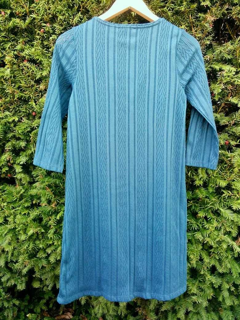 sukienka Mohito XXS XS 32 34 zielona niebieska dzianinowa sweterkowa