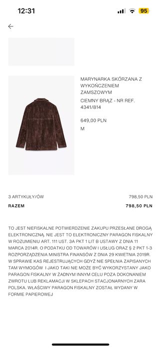 Kurtka skórzana Zara