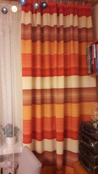 Zasłony kolorowe w pasy, 4 szt