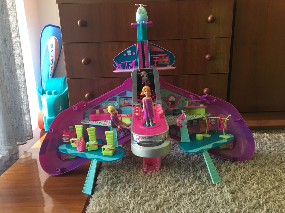 Avião Polly Pocket (com acessórios e bonecas)