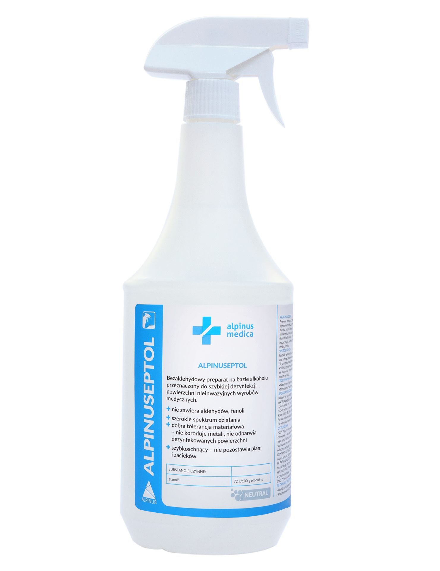 ALPINUSEPTOL Neutral 1L - płyn do dezynfekcji powierzchni i urządzeń