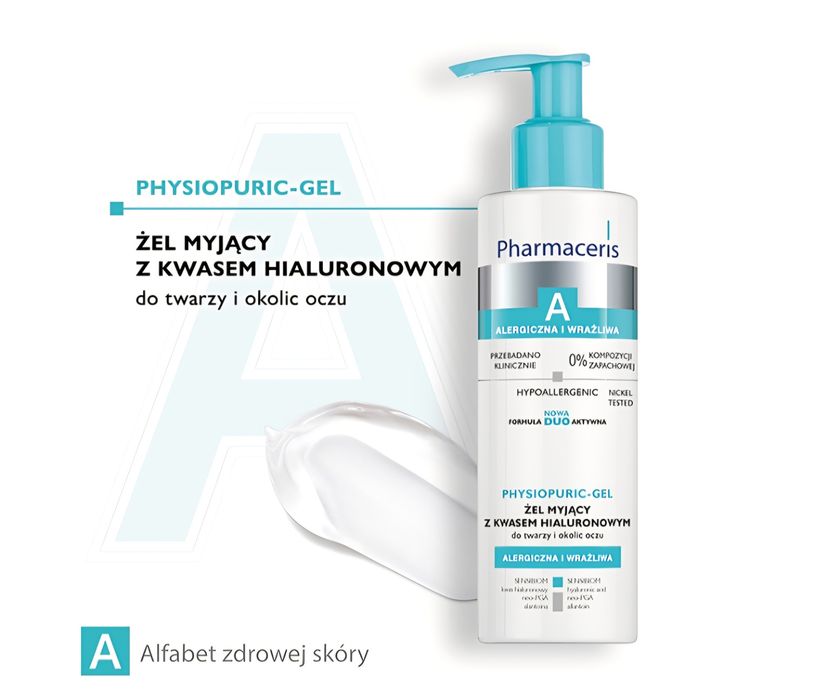 Pharmaceris A żel myjacy z  kwasem hialuronowy twarzy i okolic oczu