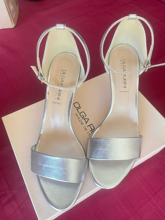 Sandália prateada 41 novas - Olga Rubina