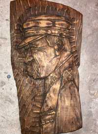 Płaskorzeźba Marszałka Józefa Piłsudskiego, drewno