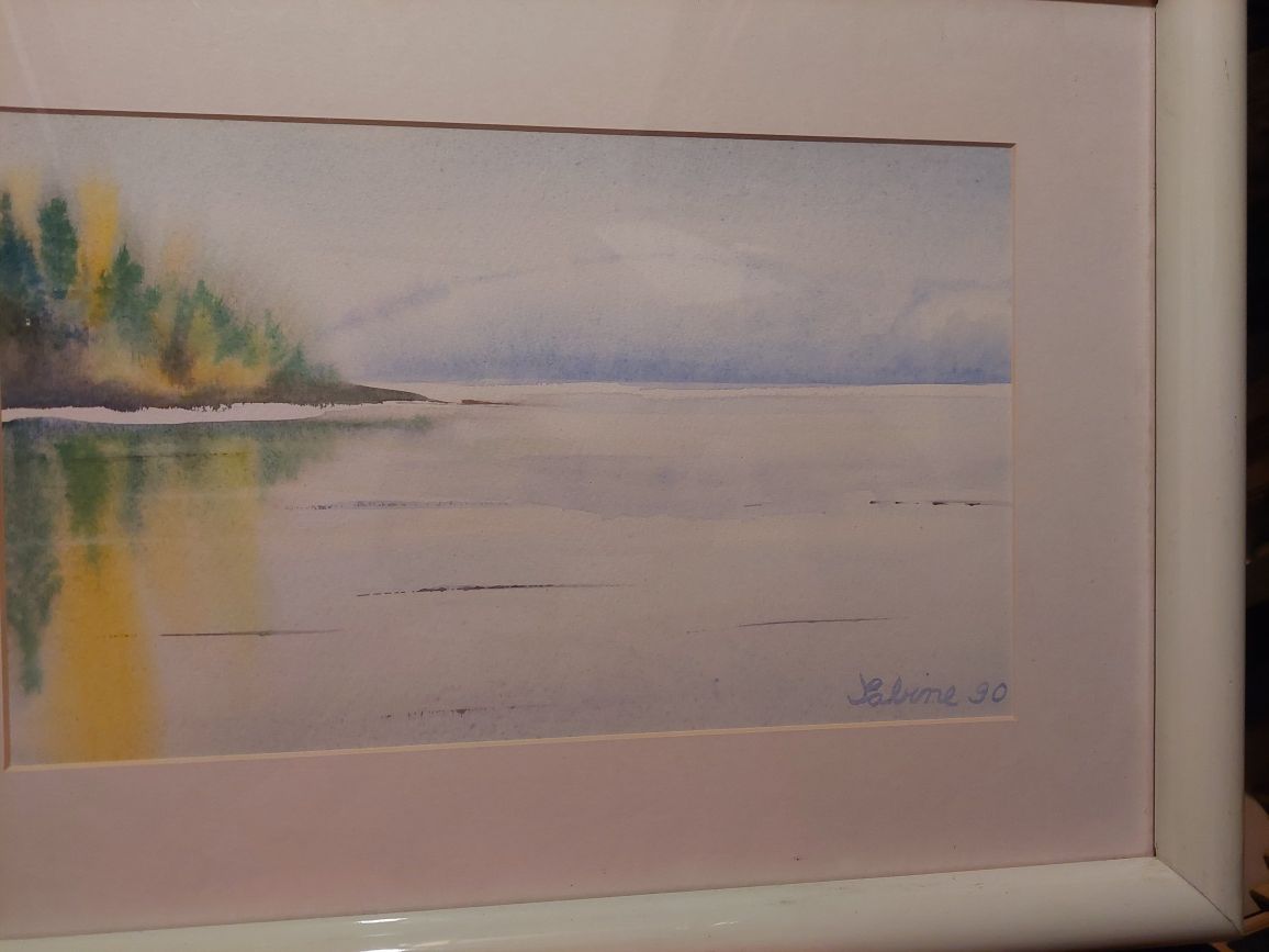 Aguarela com moldura pintura