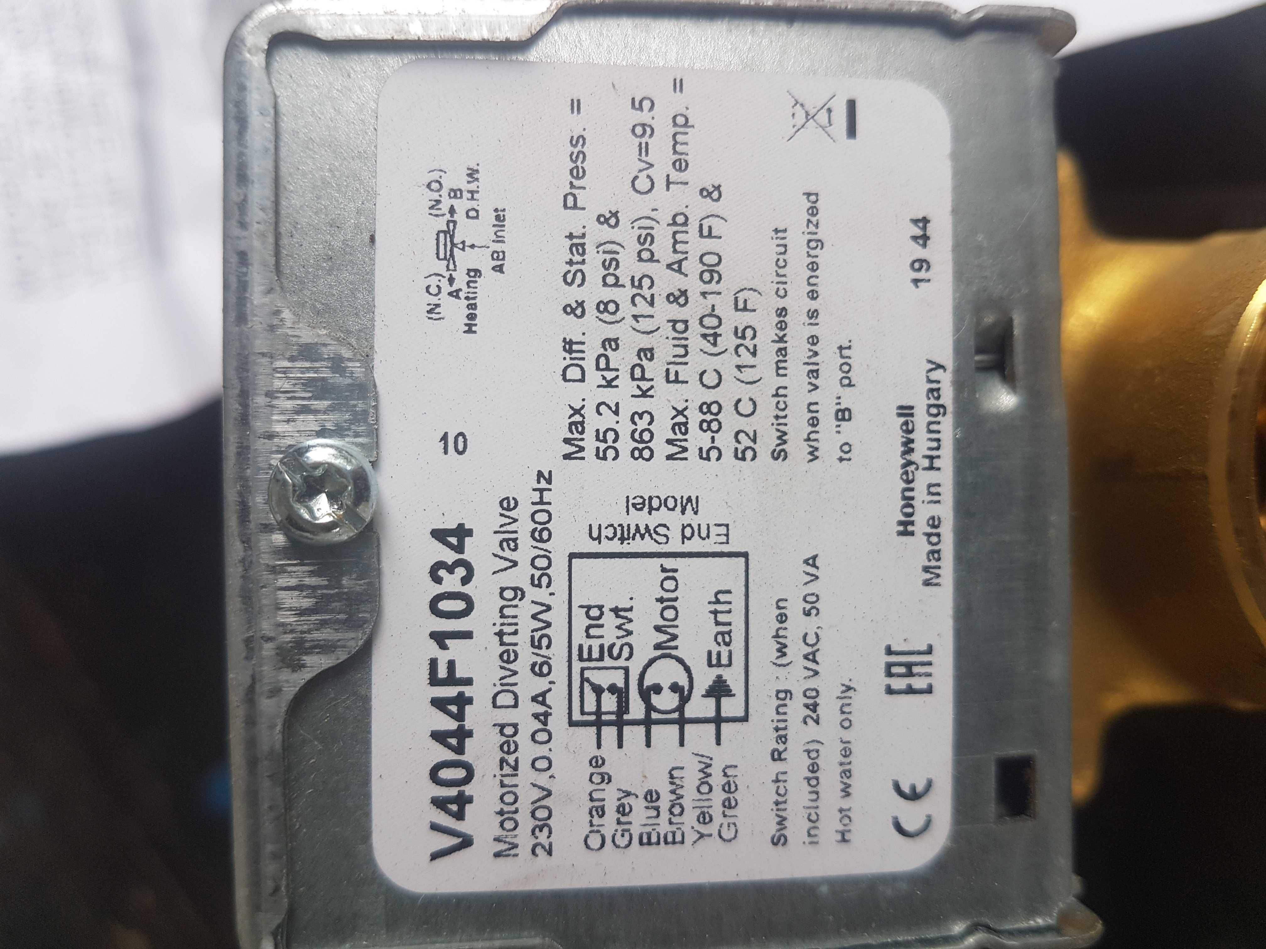 Elektrozawór V4044F1034 Honeywell  Zawór