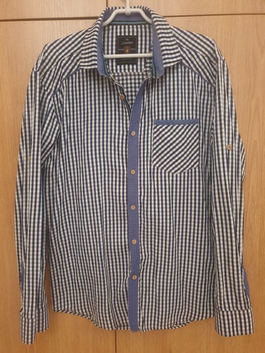 2 szt.Koszula męska+letnia krótki rękaw w kratkę. Długi i krótk