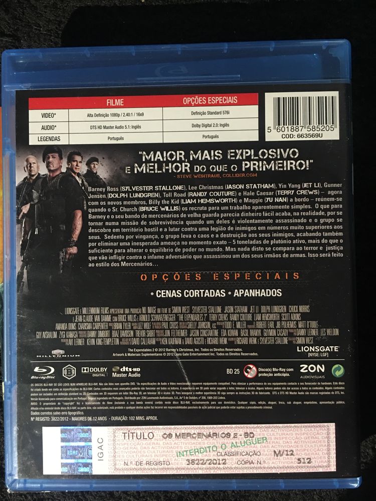 The Expendables Mercenários Trilogia Blu ray