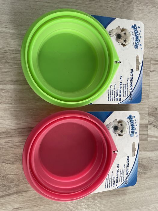 Miska miski fla psa silikonowe podróżne składane