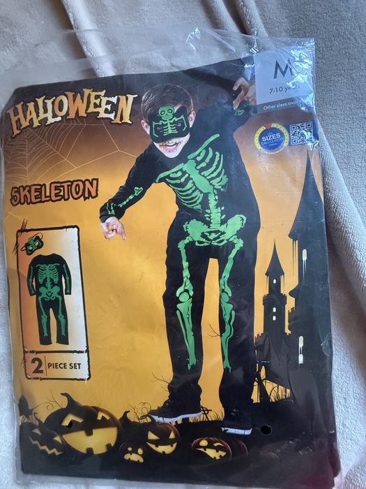Szkieletor strój świecący w ciemności na halloween