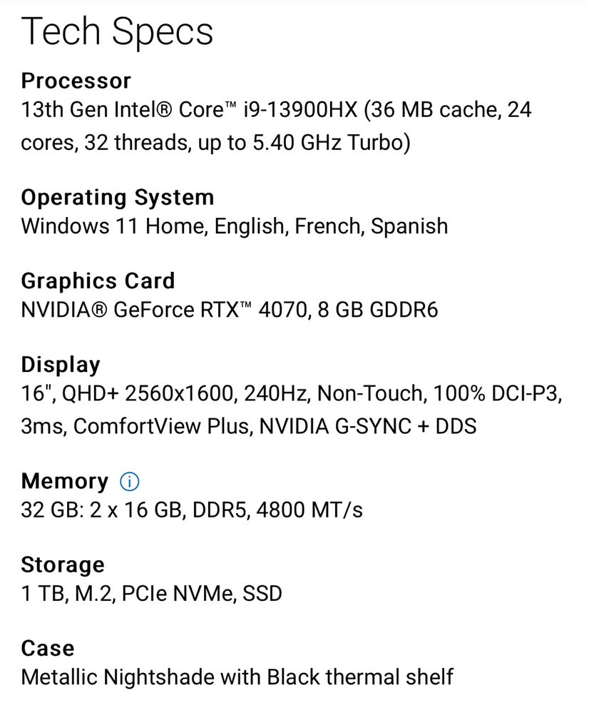 Dell G16 Core i9 13900Hx 32Gb Ddr5 Rtx 4070 Tela 2K QHD+