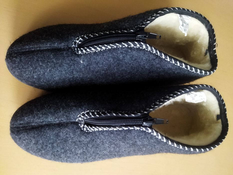 Pantofle bambosze ciepłe wełniane 40