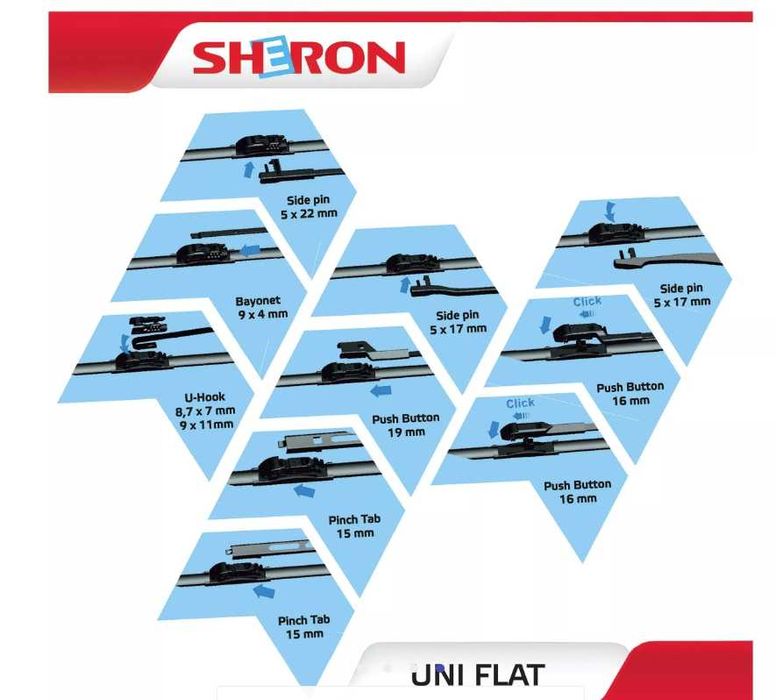 Щётка стеклоочистителя бескаркасная 600 мм Uni flat Sheron