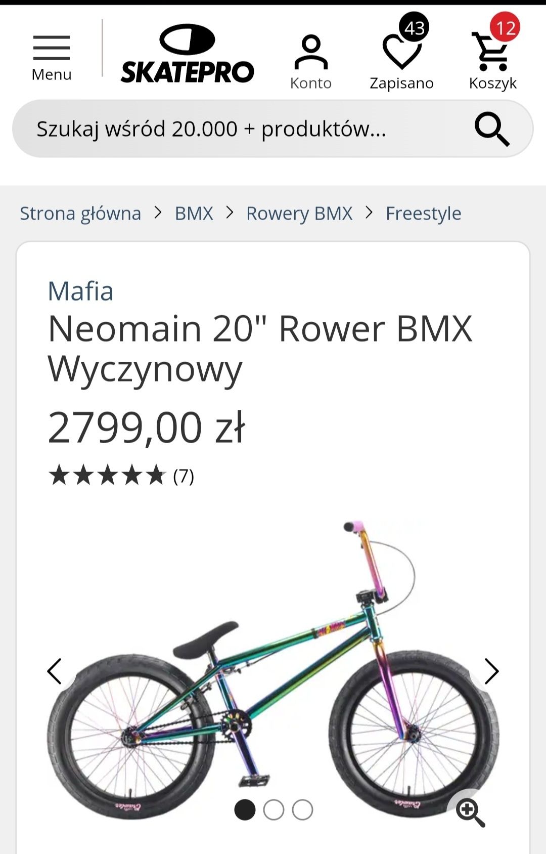 BMX Neomain, 20", petrol, oil slick, składany.