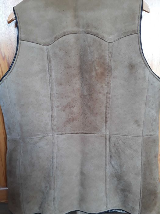 Kamizelka skórzana skóra ocieplana męska